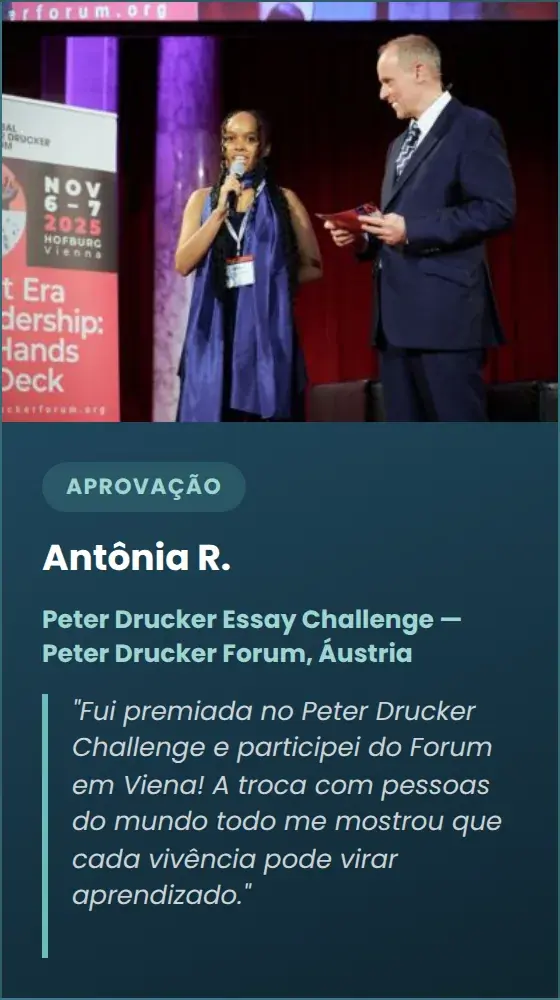 Antônia R., Peter Drucker Essay Challenge