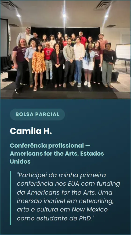 Camila H., Conferência profissional, Americans for the Arts, Estados Unidos